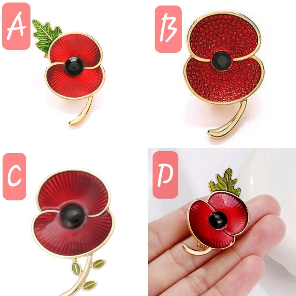 ⚘️✨️- Remembrance Day Poppy Pin/ Broach